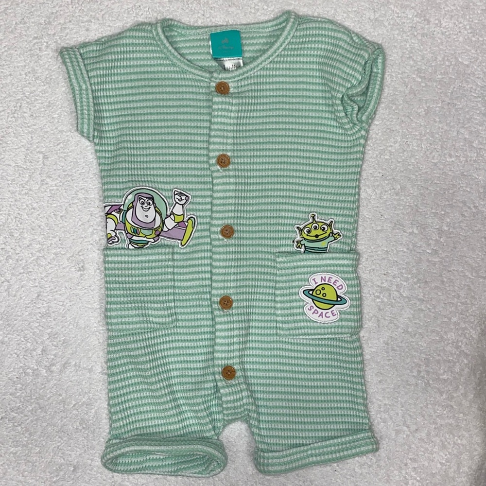 Disney baby Toy Story waffle romper buzz light year “I need space” 6/9m